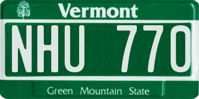 VT license plate NHU770