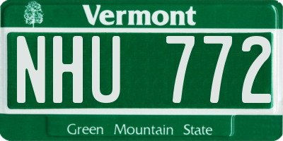 VT license plate NHU772