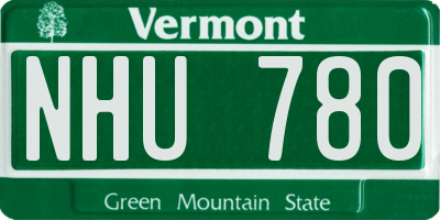 VT license plate NHU780