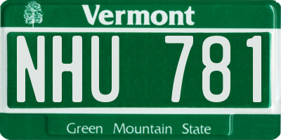 VT license plate NHU781