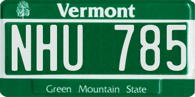 VT license plate NHU785