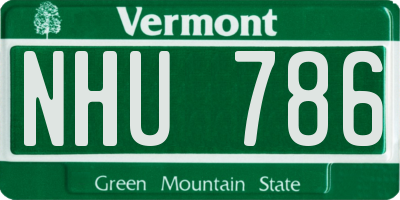 VT license plate NHU786