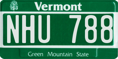 VT license plate NHU788