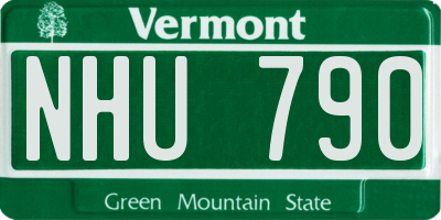 VT license plate NHU790