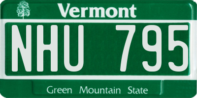 VT license plate NHU795
