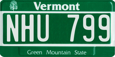 VT license plate NHU799