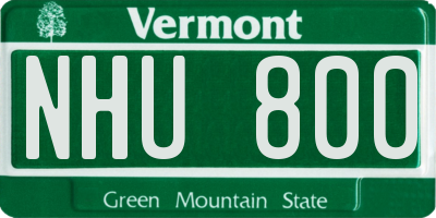 VT license plate NHU800