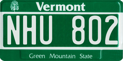 VT license plate NHU802
