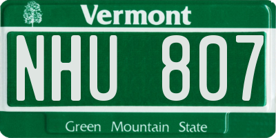 VT license plate NHU807