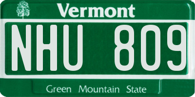 VT license plate NHU809