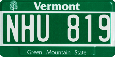 VT license plate NHU819