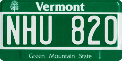 VT license plate NHU820