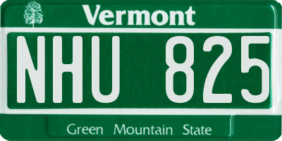 VT license plate NHU825