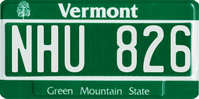 VT license plate NHU826