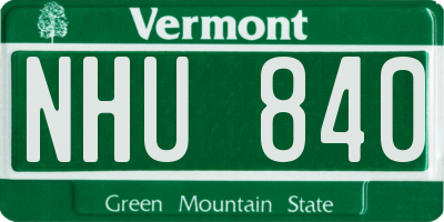 VT license plate NHU840