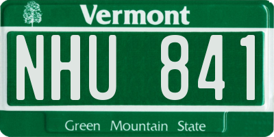 VT license plate NHU841