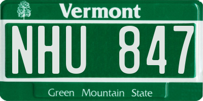 VT license plate NHU847