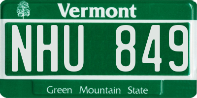 VT license plate NHU849