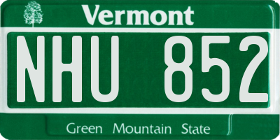 VT license plate NHU852