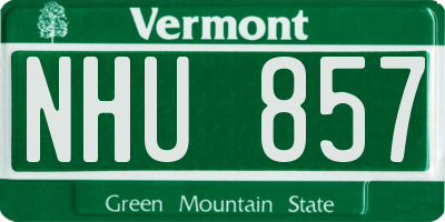 VT license plate NHU857