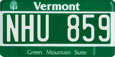 VT license plate NHU859