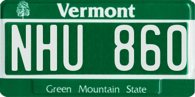 VT license plate NHU860