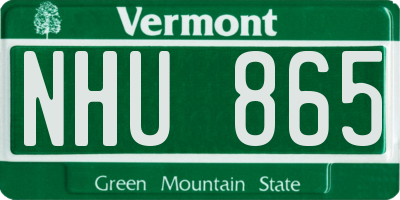 VT license plate NHU865