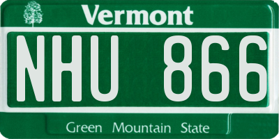 VT license plate NHU866