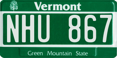 VT license plate NHU867