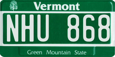 VT license plate NHU868