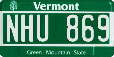 VT license plate NHU869