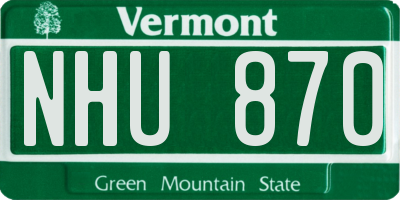 VT license plate NHU870