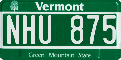 VT license plate NHU875