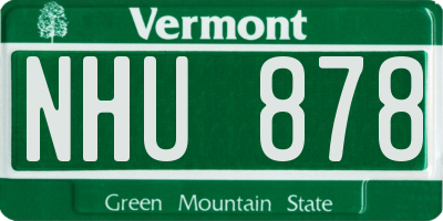 VT license plate NHU878