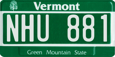 VT license plate NHU881