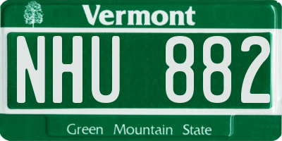 VT license plate NHU882