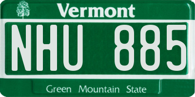 VT license plate NHU885