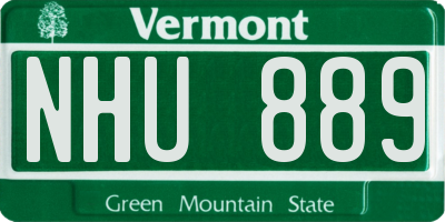 VT license plate NHU889