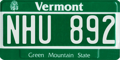 VT license plate NHU892