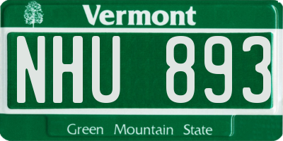 VT license plate NHU893
