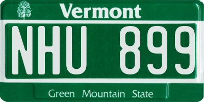 VT license plate NHU899