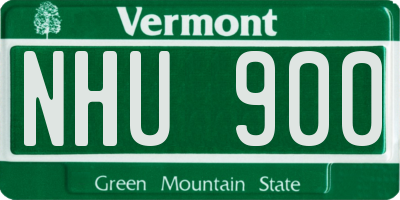 VT license plate NHU900