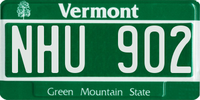 VT license plate NHU902