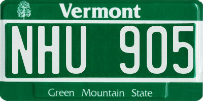 VT license plate NHU905