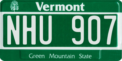 VT license plate NHU907
