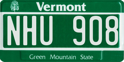 VT license plate NHU908