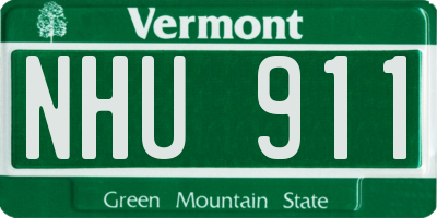 VT license plate NHU911