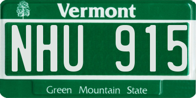 VT license plate NHU915