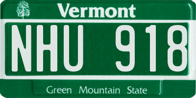 VT license plate NHU918