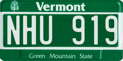 VT license plate NHU919
